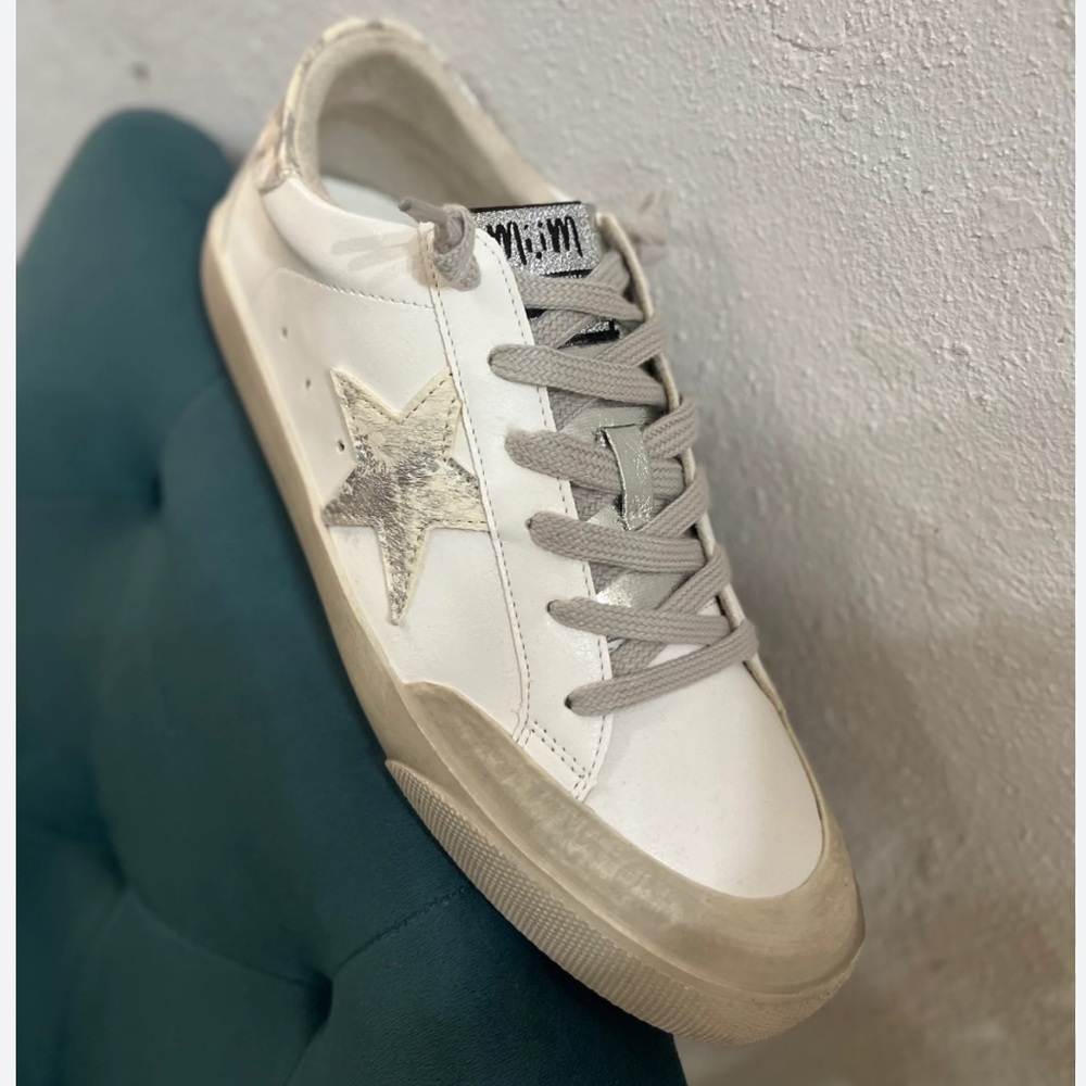 Designer inspired white sneakers